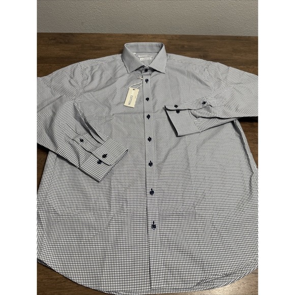 Twillory Dress Shirt Mens 17.5 34/35 Check  Tailored Fit Non Iron Safe Cotton - Picture 2 of 9